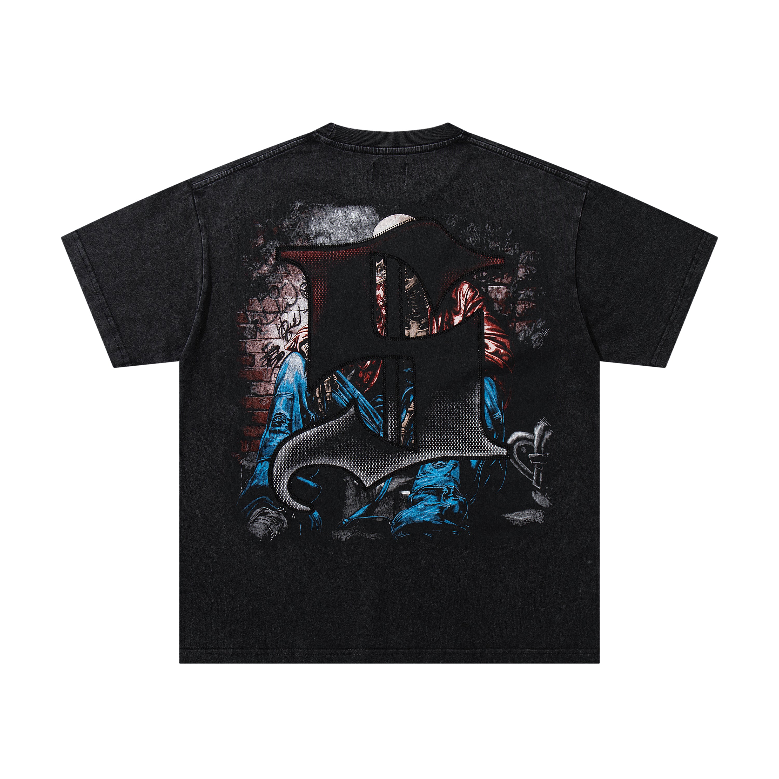 SUPPLY Dark Fantasy Graphic Oversized Black T-Shirt